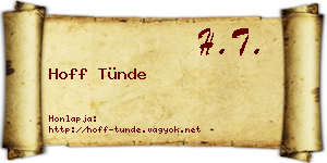Hoff Tünde névjegykártya