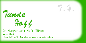 tunde hoff business card